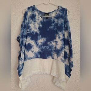 NWT COCO BIANCO   Blue and White Abstract Hoodie